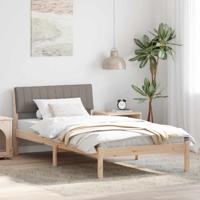 Bedframe Bruin en taupe 100 x 200 cm Massief grenenhout