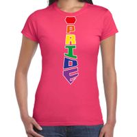 Gay Pride shirt - pride stropdas - regenboog - dames - roze