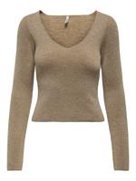 Only Onlninna Ls Glitter Reversible Cs Knt 15343294 Trui Cartouche Melange/pale Gold