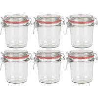 Weckpot/inmaakpot - 6x - glas - 400 ml - met beugelsluiting - transparant