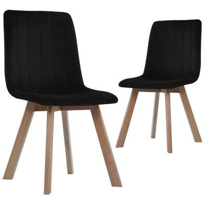 vidaXL Eetkamerstoelen 2 st fluweel zwart vidaXL Eetkamerstoelen 2 st fluweel zwart