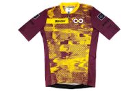 Santini One Life Cycle Team Wielertrui - kastanjebruin / geel Santini One Life Cycle Team Wielertrui - kastanjebruin / geel