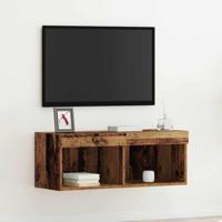TV-kast Wandgemonteerd Oud hout 80 x 30 x 30 cm Bewerkt hout