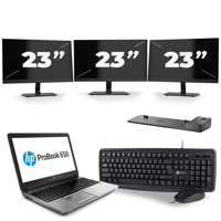 HP ProBook 650 G1 - Intel Core i5-4e Generatie - 15 inch - 8GB RAM - 256GB SSD - Windows 11 + 3x 23 inch Monitor HP ProBook 650 G1 - Intel Core i5-4e Generatie - 15 inch - 8GB RAM - 256GB SSD - Windows 11 + 3x 23 inch Monitor