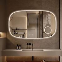 Badkamerspiegel SaniClear Shave | 120x70 cm | Vergrootglas | Indirecte verlichting | Touch button | Met spiegelverwarming