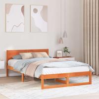 Bedframe met hoofdeinde Bruin 120 x 200 cm Massief grenenhout