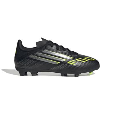 adidas F50 League Gras / Kunstgras Voetbalschoenen (MG) Kids Zwart Zilver Neongeel