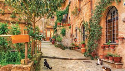 Steeg katten 130x70cm Tuinschilderij - Customize it