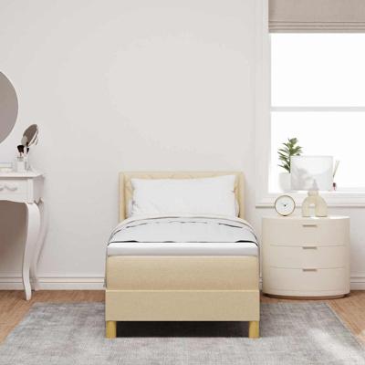 Boxspringbed met matras met hoofdeinde Crème 80 x 200 cm Stof