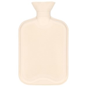 Warmwaterkruik - met rubberen hoes - creme wit - 2L - kruik