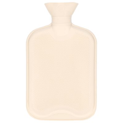 Warmwaterkruik - met rubberen hoes - creme wit - 2L - kruik