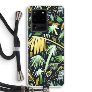 Tropical Palms Dark: Samsung Galaxy S20 Ultra Transparant Hoesje met koord