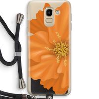 Orange Ellila flower: Samsung Galaxy J6 (2018) Transparant Hoesje met koord