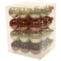 72x stuks glazen kerstballen natuurtinten (opal natural) 6 cm mat/glans