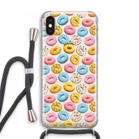 Pink donuts: iPhone XS Max Transparant Hoesje met koord