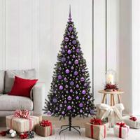 VidaXL Kerstboom met 300 led met standaard zwart 180 cm pvc