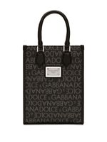 Dolce & Gabbana sac à main en coton à logo en jacquard - Noir - thumbnail