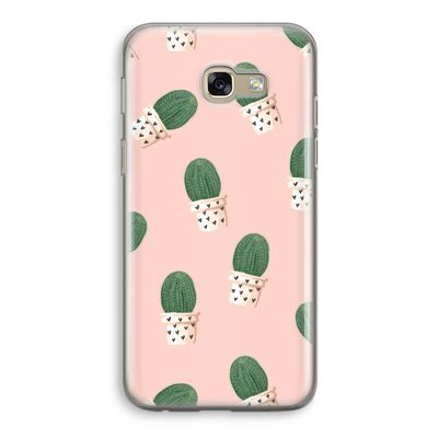 Cactusprint roze: Samsung Galaxy A5 (2017) Transparant Hoesje