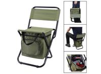 JONSKA Campingstoel met Koeltas - Vouwstoel - 32 x 31 x 58 cm - Groen