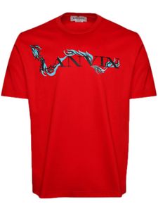Lanvin t-shirt en coton à logo imprimé - Rouge