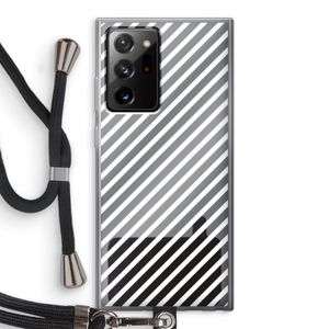 Strepen zwart-wit: Samsung Galaxy Note 20 Ultra / Note 20 Ultra 5G Transparant Hoesje met koord