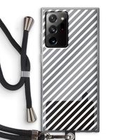 Strepen zwart-wit: Samsung Galaxy Note 20 Ultra / Note 20 Ultra 5G Transparant Hoesje met koord
