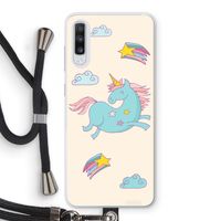 Vliegende eenhoorn: Samsung Galaxy A70 Transparant Hoesje met koord