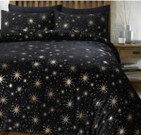 Sleeptime Glamour Flanel Stars Foil Zwart 240 x 200/220 cm