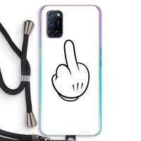 Middle finger white: Oppo A52 Transparant Hoesje met koord
