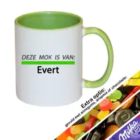 Streep mok met naam (groen)