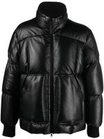 Moncler doudoune Aisne en cuir - Noir - thumbnail