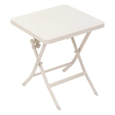 Bijzettafel/tuin tafel Oase - metaal - wit - 40 x 40 x 45 cm - voor buiten - inklapbaar