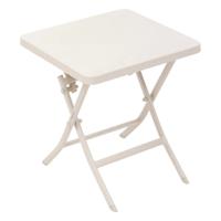 Bijzettafel/tuin tafel Oase - metaal - wit - 40 x 40 x 45 cm - voor buiten - inklapbaar