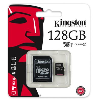 Micro SD kaart met adapter Kingston SDC10G2/128GBSP 128 GB