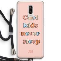 Cool Kids Never Sleep: OnePlus 6 Transparant Hoesje met koord