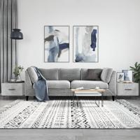 Salontafels 2 st 50x50x40 cm bewerkt hout betongrijs - thumbnail