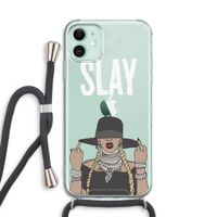 Slay All Day: iPhone 11 Transparant Hoesje met koord