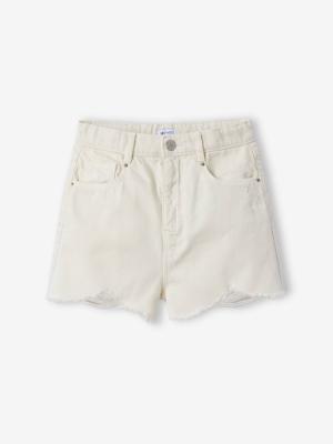 Spijkerbroek met een vintage look voor meisjes JONEN vanille