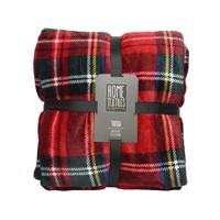 Decoris Plaid polyester flanel ruit 150x200cm