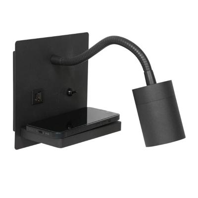 Steinhauer Bedlamp zwartUpround met oplader en usb - 3654ZW