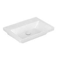 Wastafel Villeroy & Boch Subway 3.0 Met CeramicPlus Zonder Kraangat Zonder Overloop 65x47x16.5 cm Wit Alpin