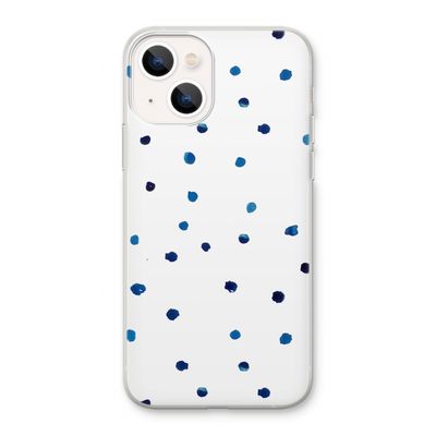Blauwe stippen: iPhone 13 Transparant Hoesje