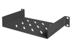 Digitus DN-10-TRAY-1-B 10 inch Apparaatbodem voor patchkast Met luchtsleuven, Geperforeerd Geschikt voor kastdiepte: vanaf 300 mm Zwart (RAL 9005)