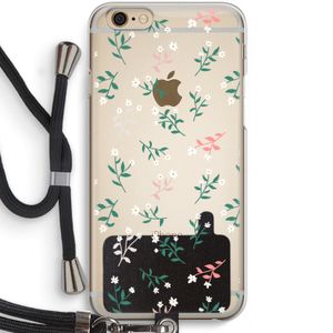 Small white flowers: iPhone 6 / 6S Transparant Hoesje met koord