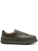 Jil Sander baskets en cuir à plateforme - Vert - thumbnail