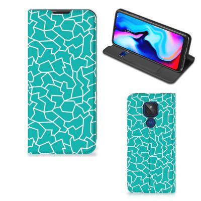 Motorola Moto G9 Play | Bookcase | Cracks Blue
