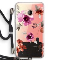 Geschilderde bloemen: HTC U Play Transparant Hoesje met koord