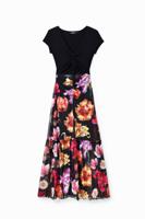 Lange gecombineerde jurk met bloemen M. Christian Lacroix - BLACK - XL - thumbnail