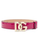 Dolce & Gabbana ceinture en cuir verni à boucle logo - Rose