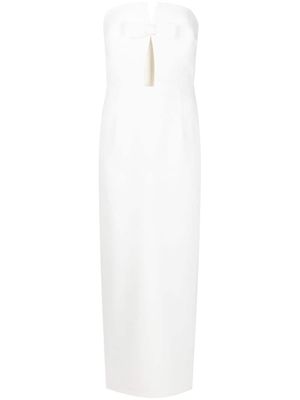 The New Arrivals Ilkyaz Ozel robe-bustier longue à détail de nœud - Blanc
